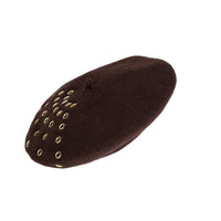 Wool Beret w/ Grommets - Gladys Tamez Millinery