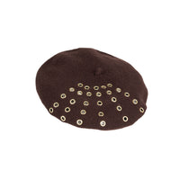 Wool Beret w/ Grommets - Gladys Tamez Millinery