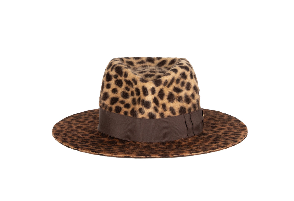 Leopard fedora | Gladys Tamez Millinery