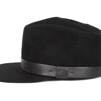 Double Agent. Women and Men's Handmade Black Felt Velour Caps. Gladys Tamez Hat Store.