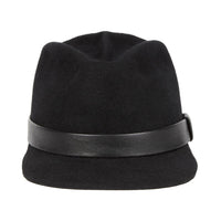 Double Agent. Women and Men's Handmade Black Felt Velour Caps. Gladys Tamez Hat Store.