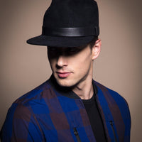 Double Agent. Women and Men's Handmade Black Felt Velour Caps. Gladys Tamez Hat Store.