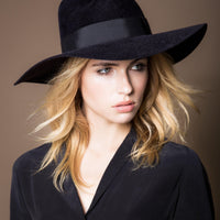 Jamie. Women and Men's Handmade Felt Velour Hats With Grosgrain Band. Gladys Tamez Hat Store.