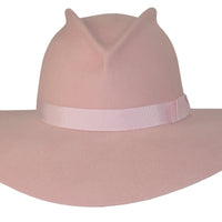 Lady Bianca. Women's Handmade Felt Velour Pink Hat. Gladys Tamez Hat Store.