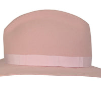Lady Bianca. Women's Handmade Felt Velour Pink Hat. Gladys Tamez Hat Store.