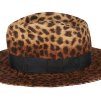 Leopard fedora - Gladys Tamez Millinery