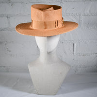 Cafe asymmetrical crown straw fedora SAMPLE SALE