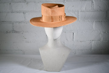 Cafe asymmetrical crown straw fedora SAMPLE SALE