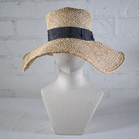 Boater wide brim straw SAMPLE SALE