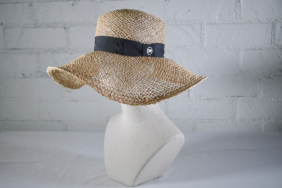 Boater wide brim straw SAMPLE SALE