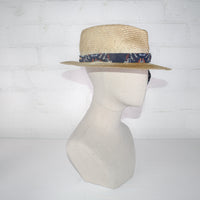 Straw scarf band fedora SAMPLE SALE