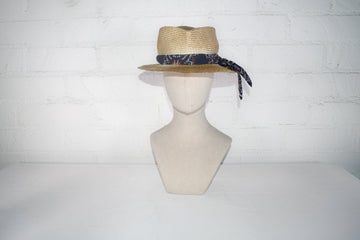 Straw scarf band fedora SAMPLE SALE