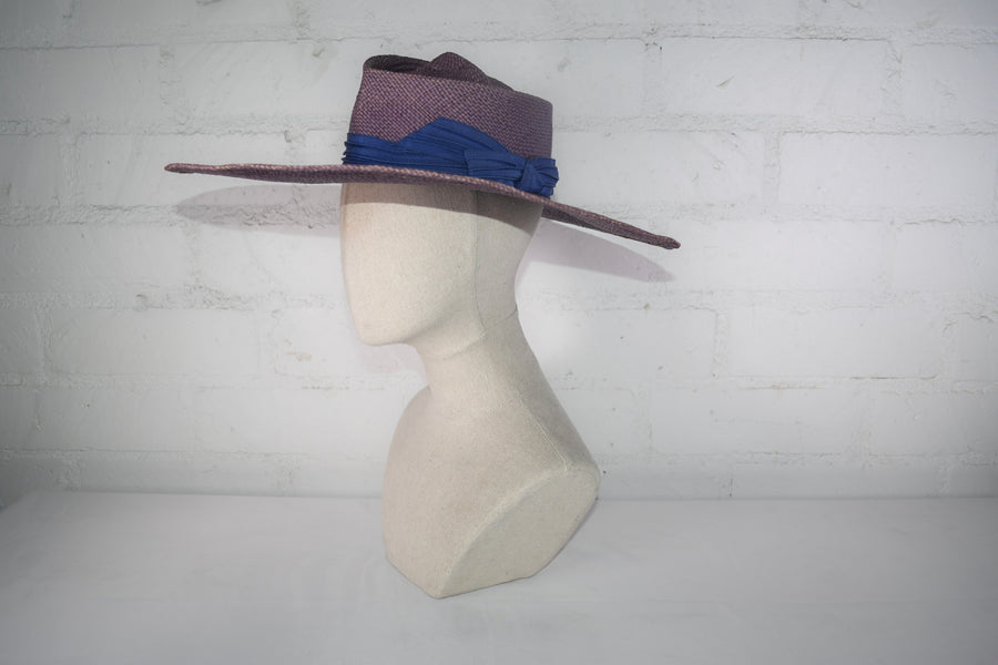 Denim wide brim straw SAMPLE SALE