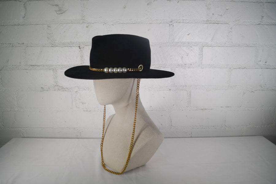 Pearl chain band fedora SAMPLE SALE