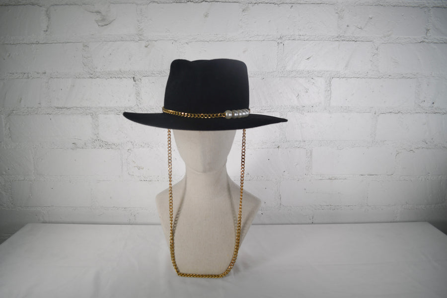 Pearl chain band fedora SAMPLE SALE