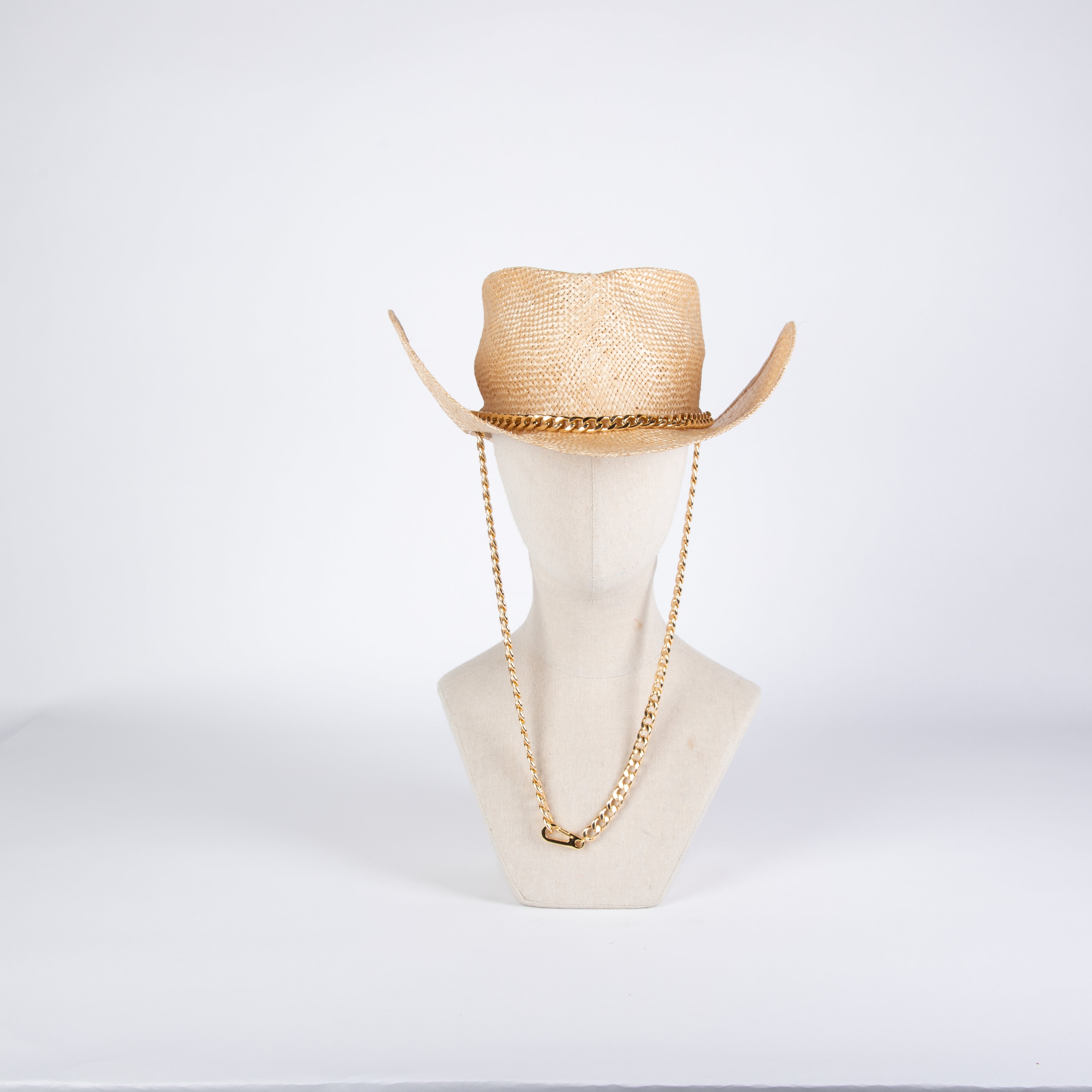 Tan Cowgirl Hat With Gold Chain with Phanter Head IMG_6615.heic?v=1743857492 main image 4