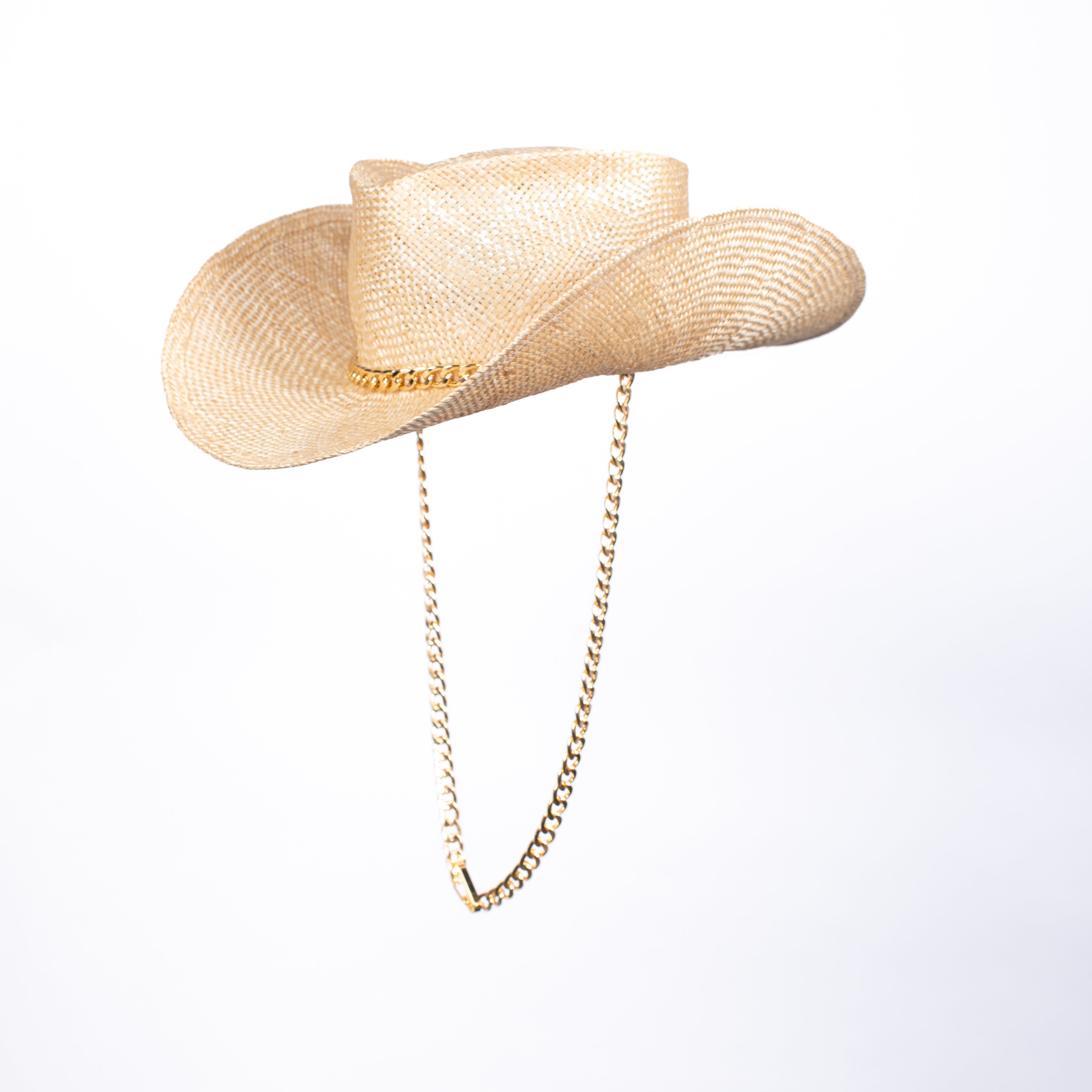 Gladys Tamez Millinery Reid Straw Hat Panama Natural Small Leather Band Boho L main image 4