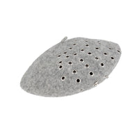 Wool Beret w/ Grommets - Gladys Tamez Millinery