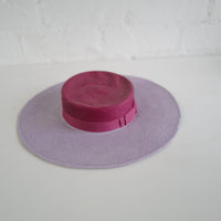 Two Toned Boater WAREHOUSE SALE - Gladys Tamez Millinery