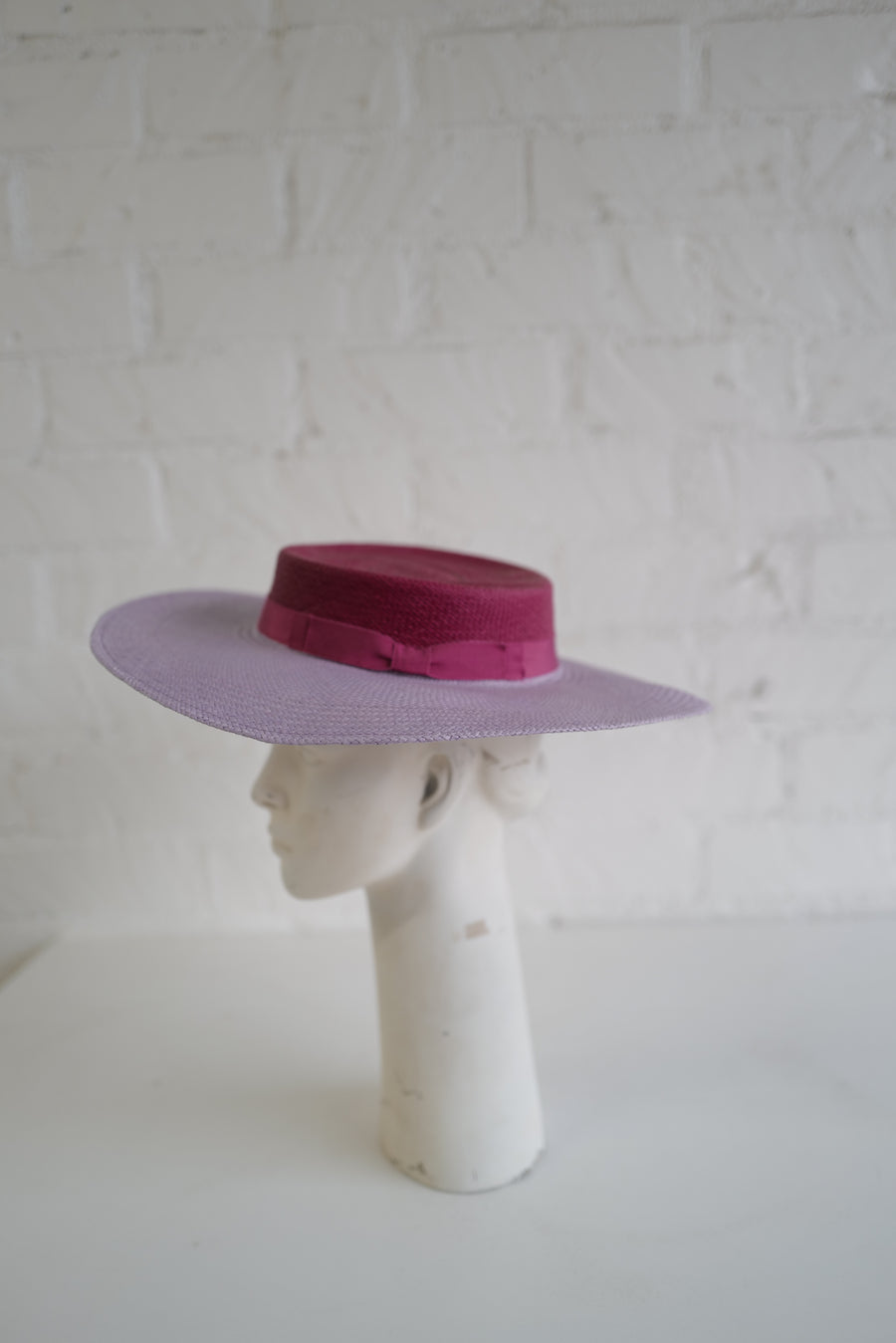 Two Toned Boater WAREHOUSE SALE - Gladys Tamez Millinery