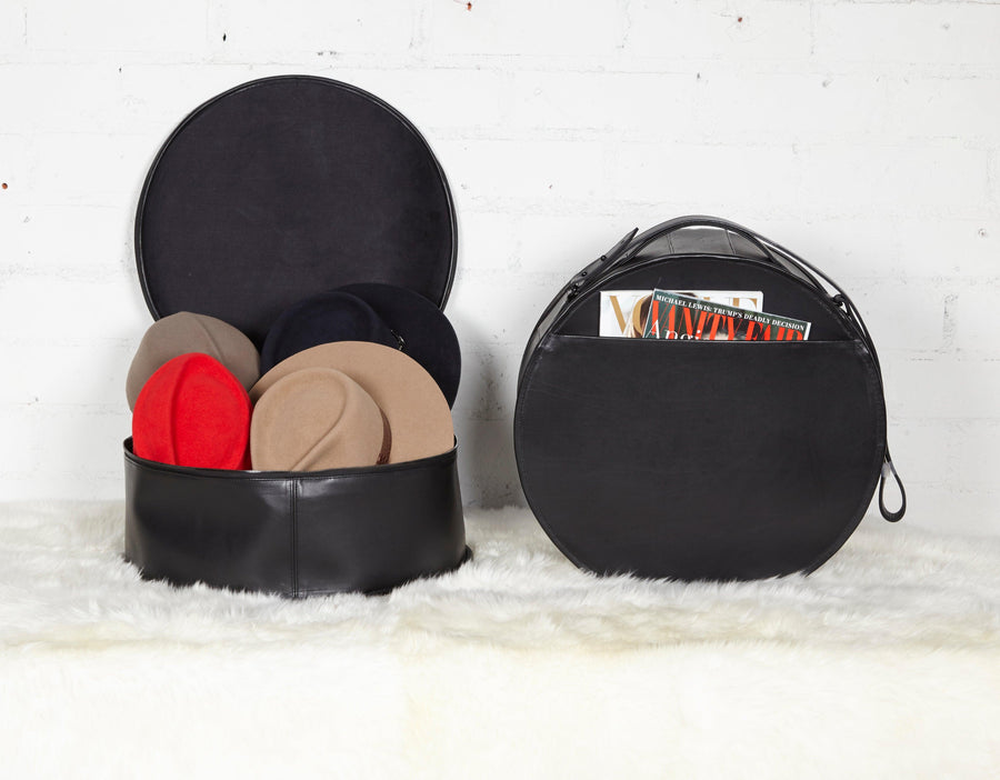 Leather Box Hat. Hat Suitcase. Carry On Hat Baggage. 